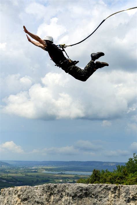 Jump Off The Cliff Stock Image Image Of Ropejumping 74479171