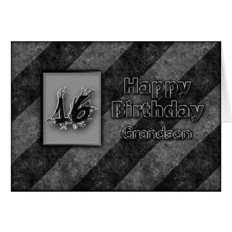 16th Birthday Grandson Grunge Card Zazzle