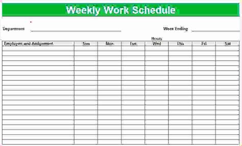 Printable Employee Schedule Template Weekly Schedule Printable