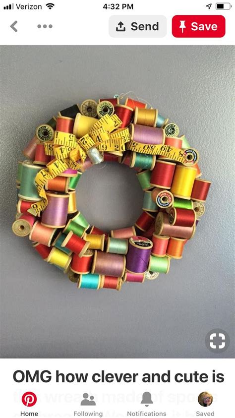 Vintage Thread Spools Wreath Spool Crafts Sewing Rooms How To Make