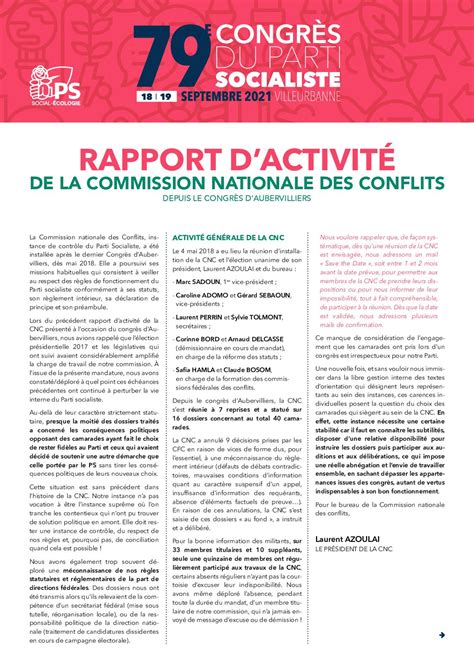 Calaméo Vill21 Rapport Dactivité De La Commission Nationale Des Conflits