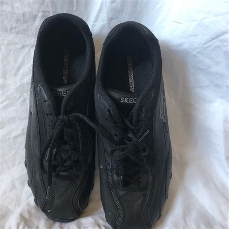 Skechers Shoes Skechers Womens Black Leather Tennis Shoe 85 Poshmark
