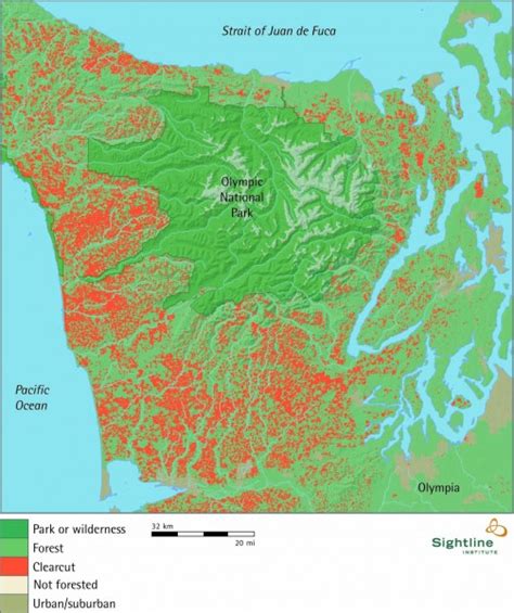 Map Of Clearcutting On The Olympic Peninsula Washington Sightline