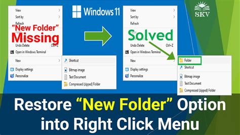 How To Restore Missing New Folder Option In Right Click Menu On Windows