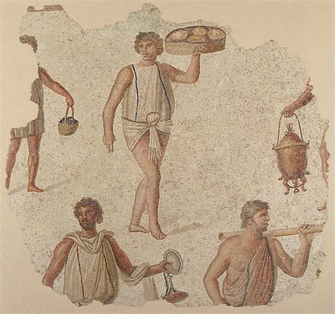 Mosaic Panel With Preparations For A Feast North African Carthage