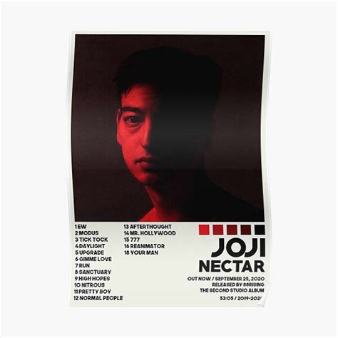Joji Poster Nectar Minimalist Poster For Sale By Pjonsin Redbubble
