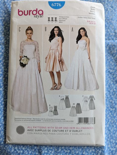 Burda 6776 Wedding Dress Pattern Prom Dress Special Etsy