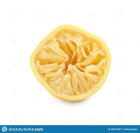 Half Of Squeezed Lemon Isolated On White Stock Image Image Of