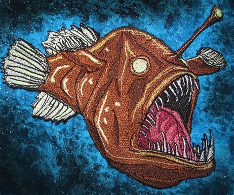 Glowing Deep Sea Angler Fish Anglerfish Black Sea Devilmelanocetus