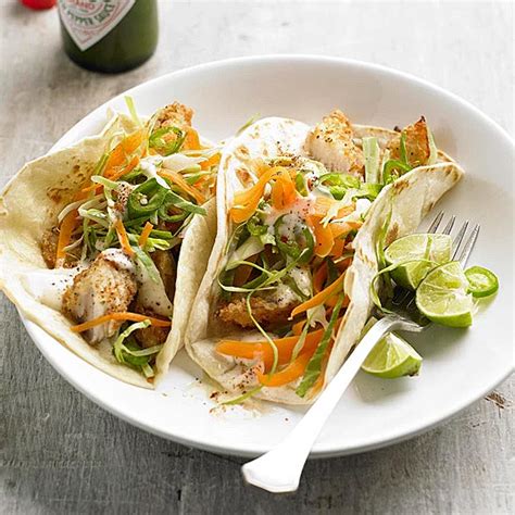 Serve with a side of black beans for a great weeknight meal. Fish Tacos with Lime Sauce | Recipe | Quick easy seafood ...