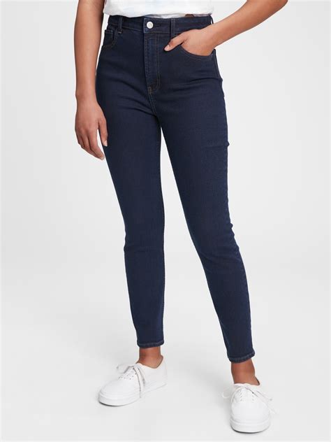 Teen Sky High Rise Skinny Jeans With Stretch Gap