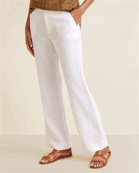 Garnet Hill Classic Linen Trousers White Linen Pants Women Linen