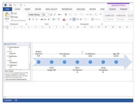 How To Make A Timeline In Word Free Template