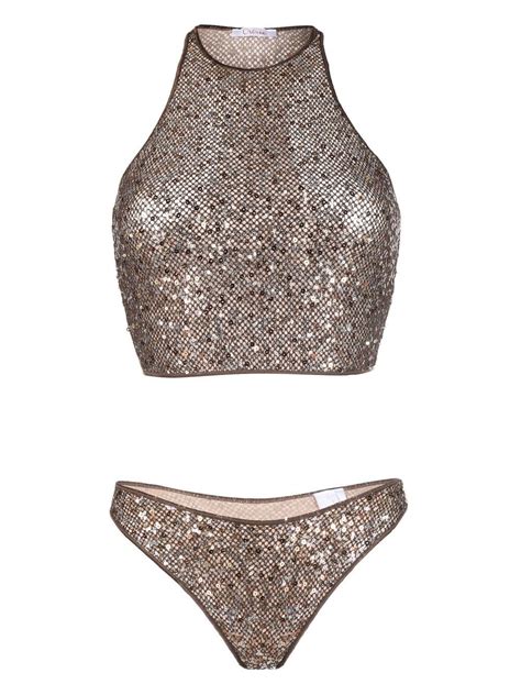 Oséree Sequin Embellished Bikini Farfetch