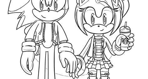 Sonic I Amy Rose Obrazek Do Kolorowania Online Do Pobrania I Druku Za Darmo