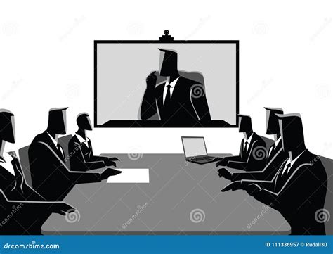 Business Men And Women Having Teleconference Meeting Stock Vector