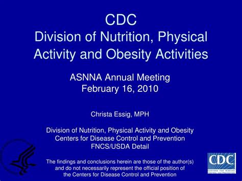 Ppt Cdc Division Of Nutrition Physical Activity And Obesity