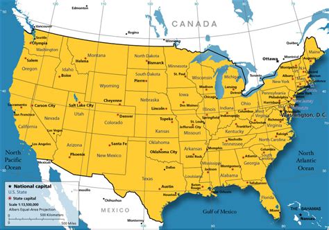 Political Map Of The Continental Us States Nations