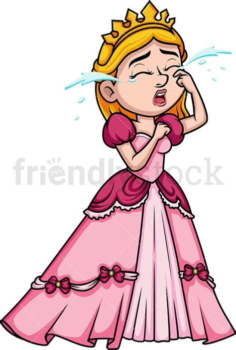 Crying Princess Cartoon Vector Clipart Friendlystock