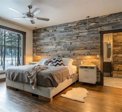 Wandverkleidung Holz Wanddesign Schlafzimmer Gemütlich Natürlich Wood