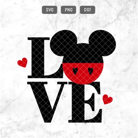 Mickey SVG Love Mickey Svg Valentine Mickey Svg | Etsy