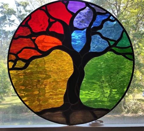Tree Of Life Stained Glass Panel Etsy Stained Glass Paint Faux Stained Glass Stained Glass