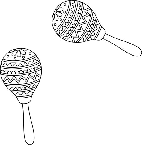 Maracas Isolated Coloring Page For Kids 22671934 Vector Art At Vecteezy