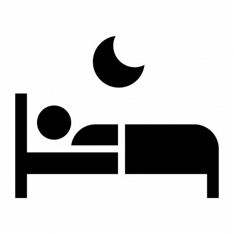 Asleep Bed Moon Sleep Sleeping Bedroom Night Icon Download On