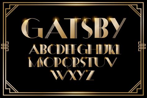Gatsby Typography Vector Gatsby Art Deco Font Typography