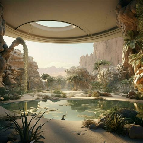 A soothing oasis amidst a barren landscape 30682195 Stock Photo at Vecteezy