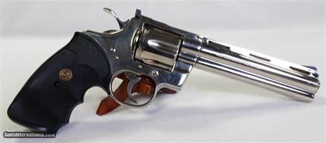 Colt Python 357 Mag Bright Nickel 6 Barrel Snake Revolver Vintage