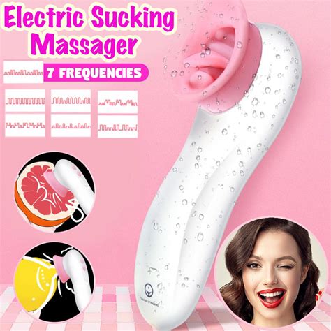 Cordless Electric Sucking Breast With Tongue Licking Nipple Massager Massage Device Usb Cable