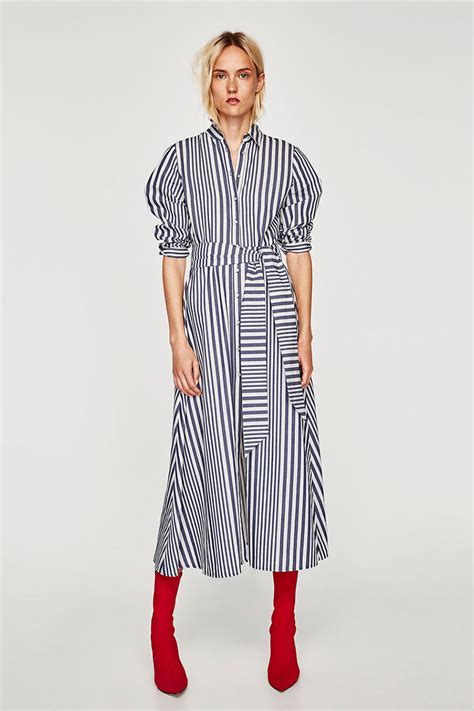 Zara Stripe Shirt Dress Is Back In Blue Autumn 2017 Transitional
