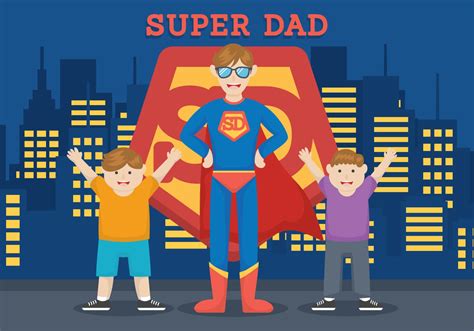 Superhero Dad Vector Illustration 202057 Vector Art At Vecteezy
