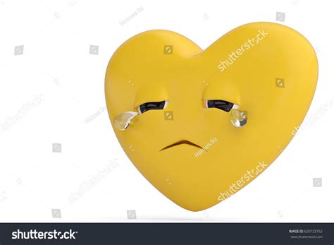 Crying Heart Emoticon Heart Emoji3d Illustration ภาพประกอบสต็อก