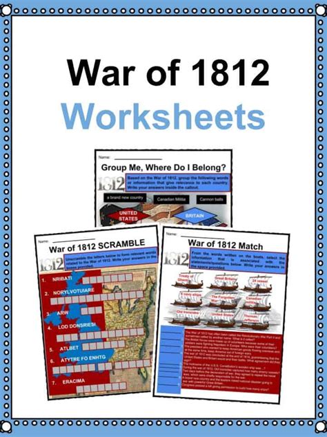 War Of 1812 Facts Worksheets History And Outcome For Kids