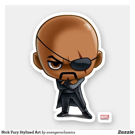 Nick Fury Stylized Art Sticker In 2021 Nick Fury Marvel