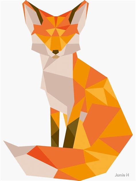 Geometric Fox Sticker By Jamie H In 2020 Geometric Fox Geometric