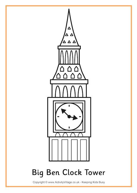 Big Ben Colouring Page 2