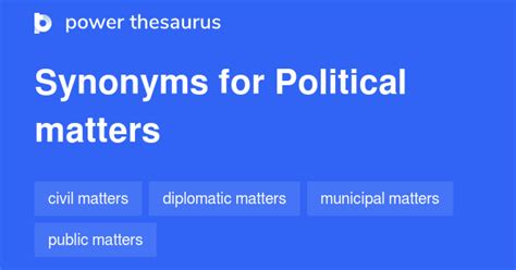Political Matters synonyms - 31 Words and Phrases for Political Matters