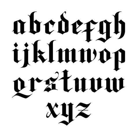 Fuente vectorial gótica de blackletter letras minusculas Vector