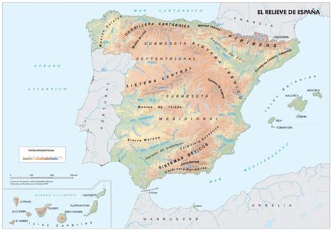 Mapa Relieve De Espana