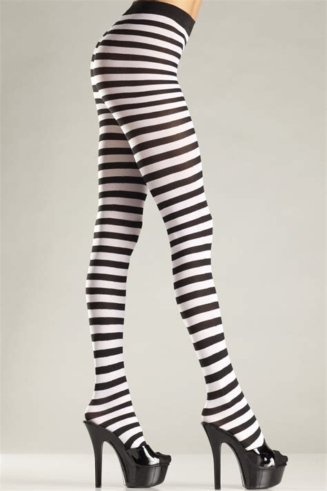 Black And White Stripe Stockings The Oblong Box Shop™