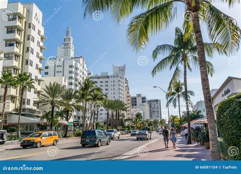 View Of Collins Ave In Miami South Beach Florida Editorial Stock Image