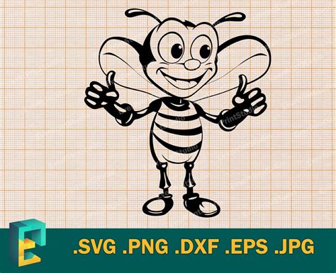 Hornet SVG Cricut Silhouette Vector Cute Bee Happy Hornet Bee Wasp