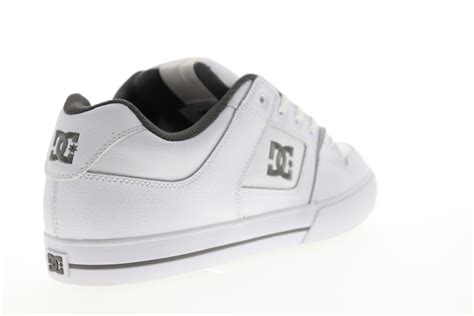 Dc Pure 300660 Mens White Leather Low Top Lace Up Skate Sneakers Shoes