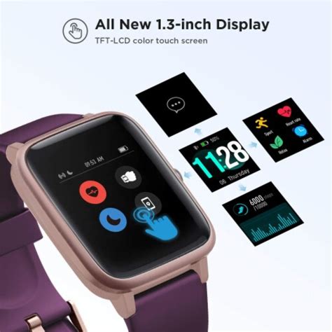 Letsfit Id205l Smartwatch Heart Rate And Activity Monitor Purple 1 Ct