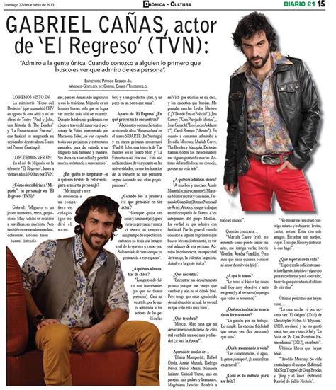 Pagina dedicada al actor y cantante. «Entrevista» Gabriel Cañas, "Miguelo" en "El Regreso" de ...