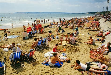 A Busy Bournemouth Beach 2 England 1980s By David A L Davies