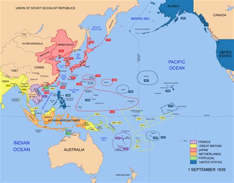 Pacific Ocean Territories 1939 Maps On The Web